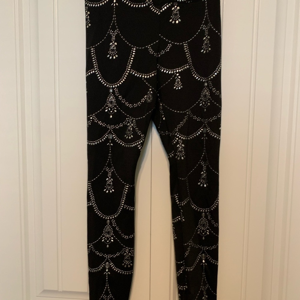White House Black Market Black and Silver Leggings